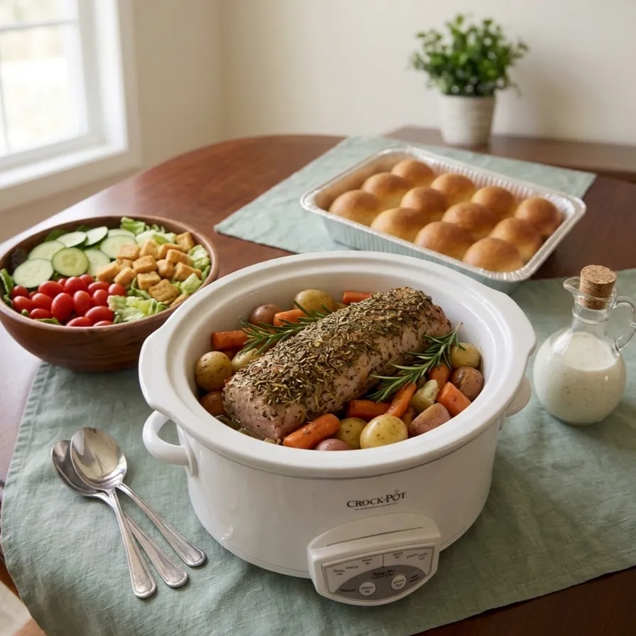 The Sunday Table - Herb Crusted Pork Tenderloin (House Salad with Ranch)